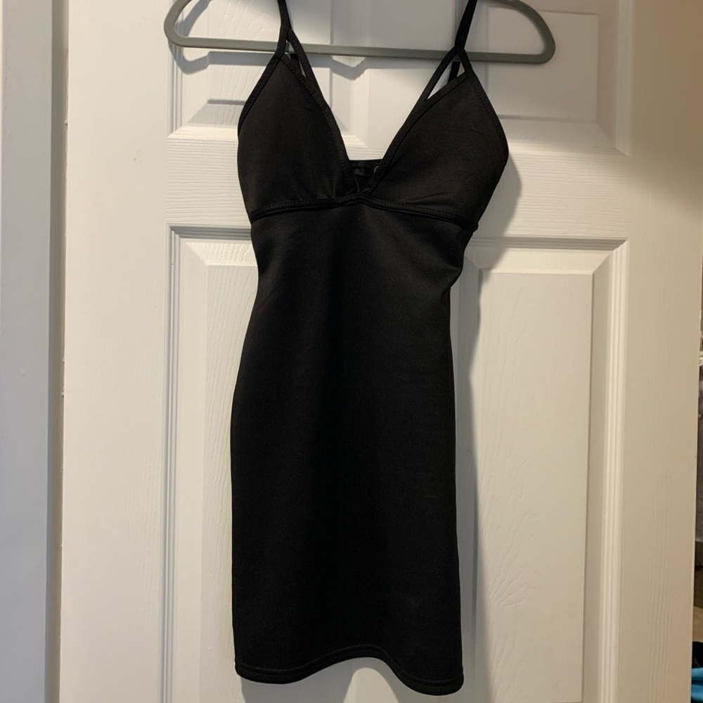 Black fitted dress